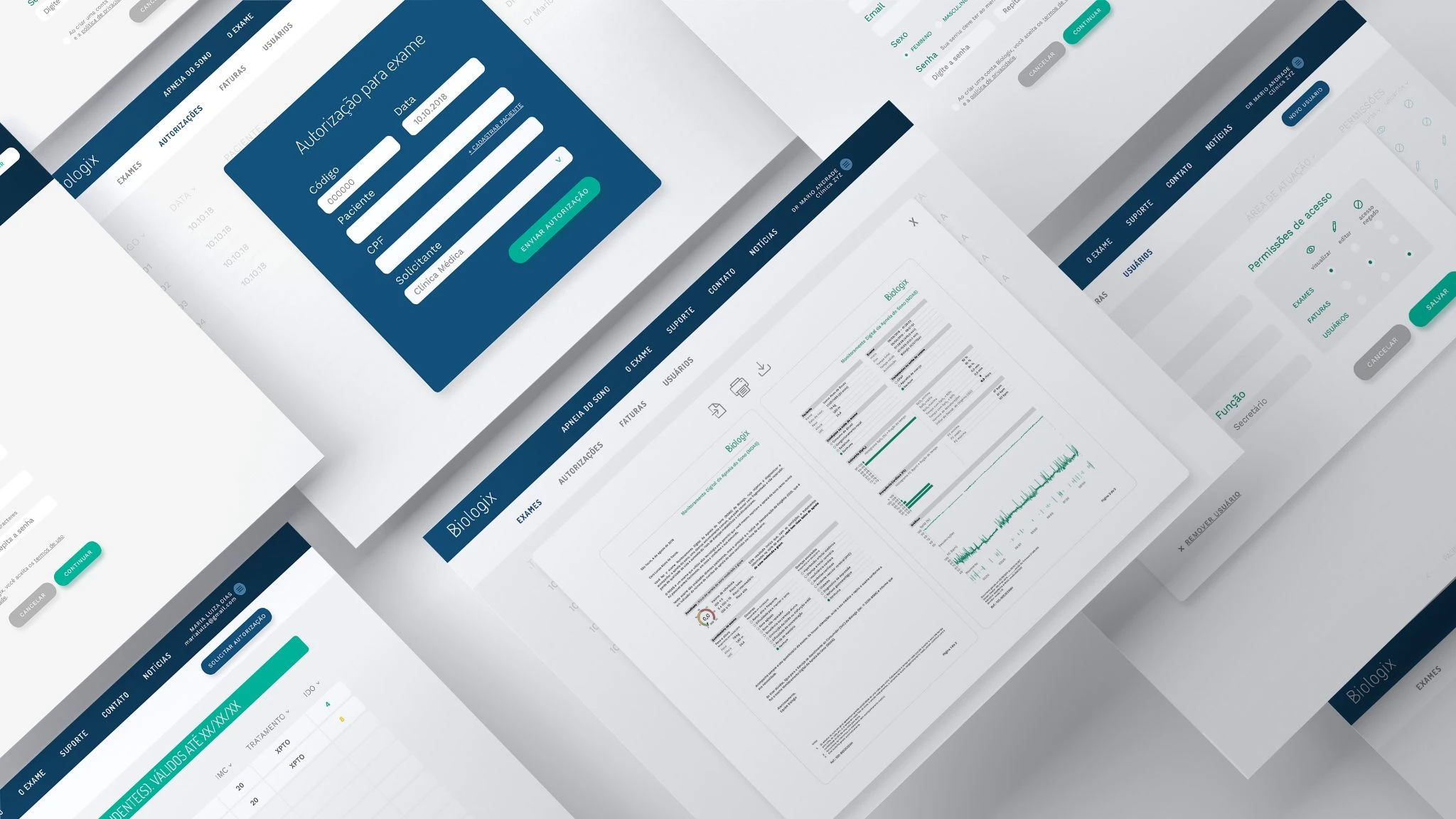 Interfaces digitais da experiência Biologix