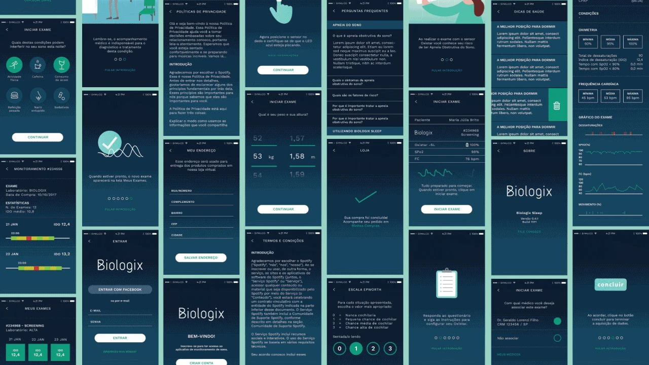 Telas e funcionalidades da plataforma Biologix